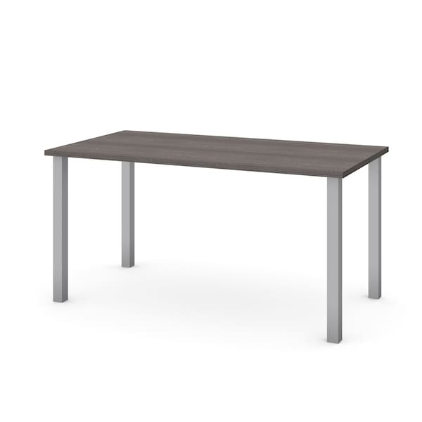 Universel 60W Table Desk with Square Metal Legs, Bark Grey